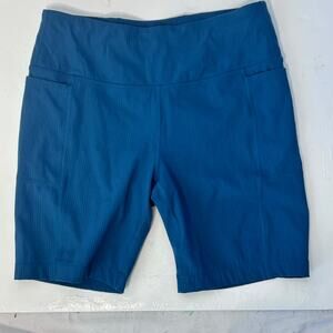 Athleisure Mondetta Performance Ribbed Biker Shorts Blue High Rise Size L